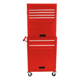 High Capacity Rolling Tool Chest with Wheels and Drawers, 6-Drawer Tool Storage Cabinet--RED