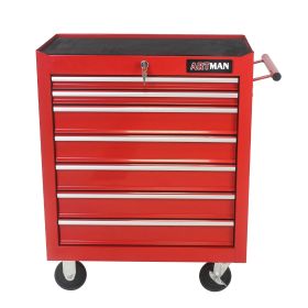 7 DRAWERS MULTIFUNCTIONAL TOOL CART WITH WHEELS-RED