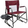 Portable Folding Rocking Chair, Outdoor Camping Chair with Side Table