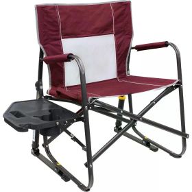 Portable Folding Rocking Chair, Outdoor Camping Chair with Side Table