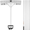 VEVOR Snow Roof Rake, 25" Blade Snow Removal Tool, 21ft Reach Aluminium Roof Shovel, Roll Wheels for Roof Protection, Anti-Slip Handle Grip, Easy to S