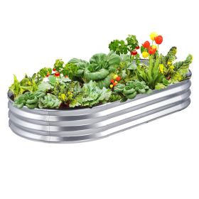 VEVOR Raised Garden Bed, 70.9x35.4x11 inch Galvanized Metal Planter Box, Outdoor Planting Boxes with Open Base, for Growing Flowers/Vegetables/Herbs i