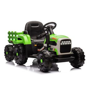 Ride on Tractor2.0 with Trailer,24V Battery Powered Electric Tractor Toy, 200w*2motor 1.86-4.97MPH/Remote Control,electric car for kids