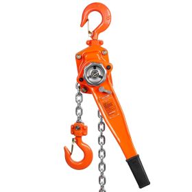 VEVOR Manual Lever Chain Hoist, 1-1/2 Ton 3300 lbs Capacity 10 FT Come Along, G80 Galvanized Carbon Steel with Weston Double-Pawl Brake