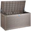 VEVOR Deck Box, 100 Gallon Outdoor Storage Box, 48.0" x 21.5" x 24.5", Waterproof PP Deckbox with Aluminum Alloy Padlock, for Patio Furniture, Pool To