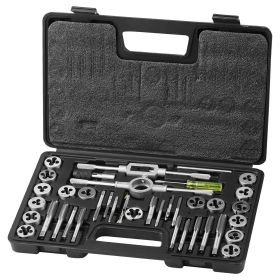 VEVOR Tap and Die Set, 40-Piece Include Metric Size M3 to M12, Bearing Steel Taps and Dies