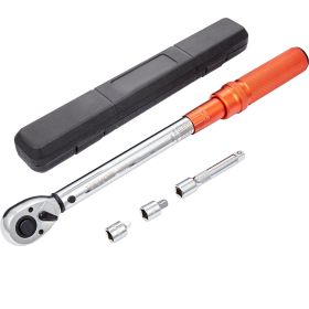 VEVOR Torque Wrench, 1/2-inch Drive Click Torque Wrench 10-150ft.lb/14-204n.m, Dual-Direction Adjustable Torque Wrench Set