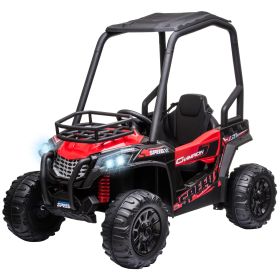 12V Dual Motor Kids Electric Ride-on UTV Toy, Batter Powered Truck with Forward and Reverse Function, Headlights, MP3/USB Music Connection, Suspension