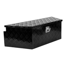 39 Inch Aluminum Utility Trailer Tongue Tool Box 5 Bar Tread Trailer Tongue Box Waterproof Under Truck Storage for Pick Up Truck Bed, RV Trailer