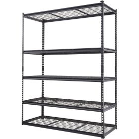 VEVOR Storage Shelving Unit, 5-Tier Adjustable, 2000 lbs Capacity, Heavy Duty Garage Shelves Metal Organizer Wire Rack, Black