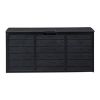 75gal 280L Outdoor Garden Plastic Storage Deck Box Chest Tools Cushions Toys Lockable Seat BLACK