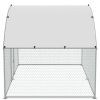 VEVOR Chicken Coop, 9.8x6.5x6.5ft Walk-in Large Metal Chicken Run for Yard with Waterproof Cover, Doom Roof Hen House with Security Lock for Outdoor a