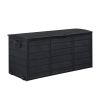 75gal 280L Outdoor Garden Plastic Storage Deck Box Chest Tools Cushions Toys Lockable Seat BLACK