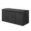 75gal 280L Outdoor Garden Plastic Storage Deck Box Chest Tools Cushions Toys Lockable Seat BLACK