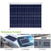 Outdoor Solar Panel 12V 25W Car Battery Charger IP68 Waterproof w/ 3.0A Dual USB Charging Clip Line