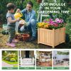 Folding Square Fir Wood Raised Garden Bed with Removable Bottom