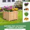 Folding Square Fir Wood Raised Garden Bed with Removable Bottom