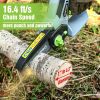 Mini Chainsaw, 6.3' Cordless Electric Compact Chain Saw with 2 Batteries, One-Hand Operated Portable Wood Saw