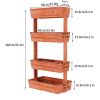 4-Tier Raised Garden Bed, Vertical Flower Pots Rack with Detachable Ladder and Adjustable Shelf, Wooden Elevated Planters Stand