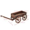 Wood Wagon Planter Pot Stand with Wheels