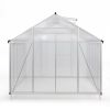 8' x 10' Polycarbonate Outdoor Greenhouse, Aluminum Walk-in Green House w/ 5-Level Adjustable Vents, Gutter and Door, Large Sun Room for Garden Backya