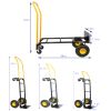 Hand Truck Dual Purpose 2 Wheel Dolly Cart and 4 Wheel Push Cart with Swivel Wheels 330 Lbs Capacity Heavy Duty Platform Cart for Moving/Warehouse/Gar