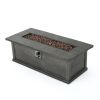 56" WOOD RECTANGULAR MGO FIRE TABLE Gray - 50000 BTU