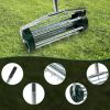 Heavy Duty Rolling Lawn Aerator,Rolling Lawn Aerator, Rotary Push Tine Spike Soil Lawn Aerator Gardening Tool with 3-Piece Long Steel Handle for Garde