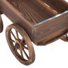 Wood Wagon Planter Pot Stand with Wheels