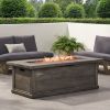 56" WOOD RECTANGULAR MGO FIRE TABLE Gray - 50000 BTU