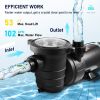 VEVOR Swimming Pool Pump 2.0HP 115V 1500W, Single Speed Pumps for Above Ground Pool, Powerful Self Primming Pool Pumps w/ Strainer Basket, 5400 GPH Ma