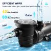 VEVOR Swimming Pool Pump 1.5HP 115V 1100W, Single Speed Pumps for Above Ground, Powerful Self Primming Pool Pumps w/ Strainer Filter Basket, 5280 GPH