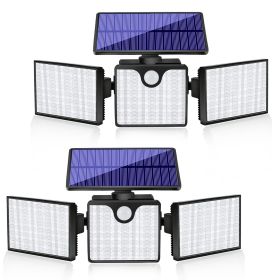 230 LED Ultra Bright Solar Wall Lights; Waterproof Rotatable Motion Sensor Light For Outdoor Porch Yard Wall (Color: Cold White 2 Pcs)