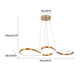 Modern Chandelier Cord Pendant Light Acrylic Led Ceiling Lamp Minimalist Dining Living Room Hotel Decor Luminair Hanging Fixture (Body Color: gold, Emitting Color: Cool White)