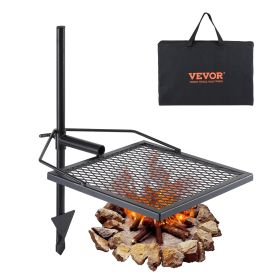 VEVOR Swivel Campfire Grill, Fire Pit Grill Grate over Fire Pits, Heavy Duty Steel Grill Grates, 360Â° Adjustable Open Fire Outdoor Cooking Equipment (Baking Tray Shape: Square)