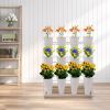 3 Layers Metal Plant Stand with Wheels Modern Plant Shelf Flower Bucket Indoor Outdoor Flower Display Stand Flower Rack